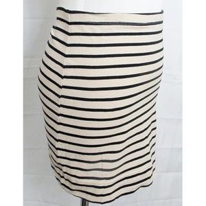 Tan/Black Stripe Stretch Bodycon Mini Skirt